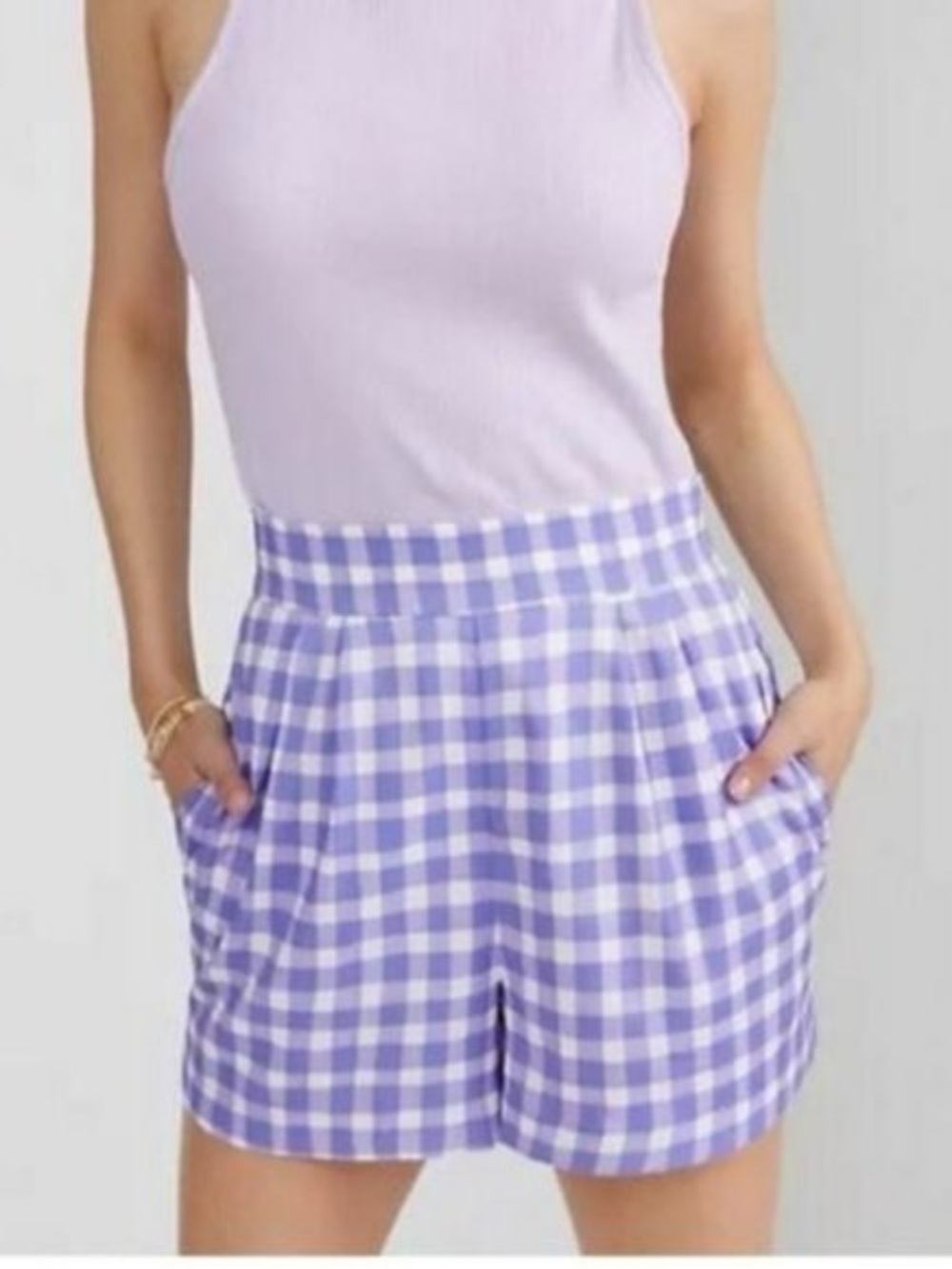 NWOT Anthropologie Hutch Gingham H/R Shorts Size 8 Z547